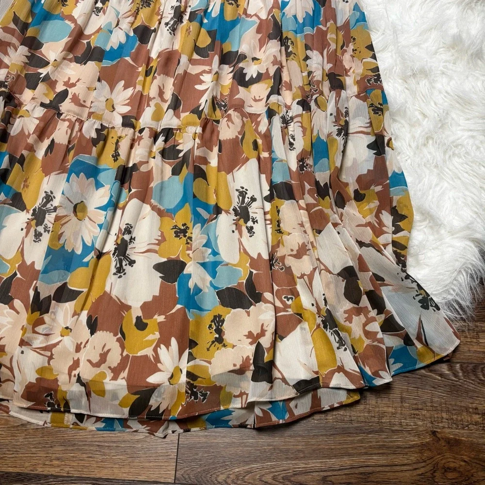 Ralph Lauren Black Label Floral Tiered Maxi Skirt in size 4 Petite
